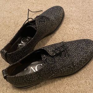 AGL Size 7 1/2 Laced Italian Leather Crocodile Print Shoes